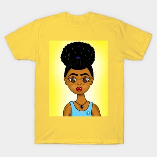 Black cute girl digital art T-Shirt